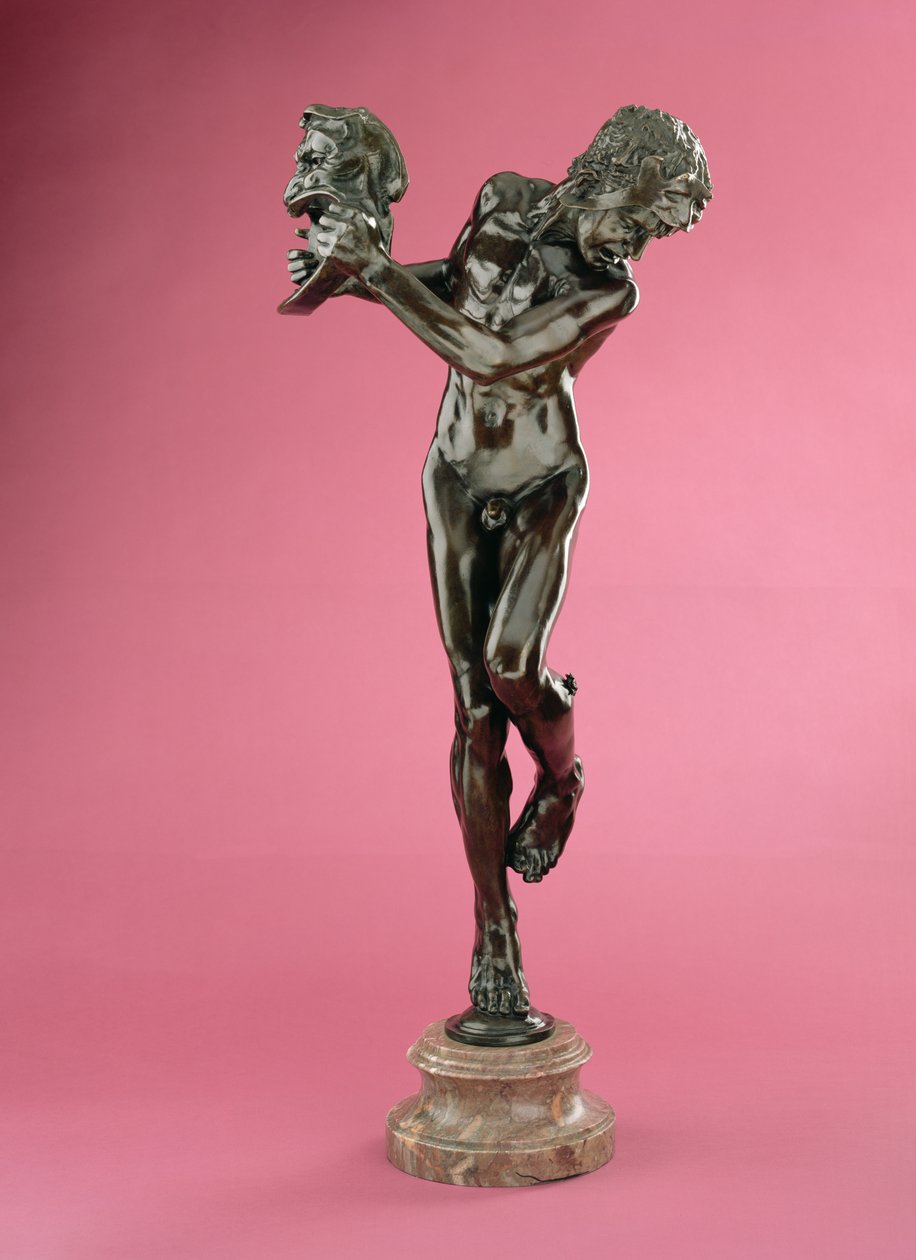Komedie og tragedie, "Sic Vita", modellert 1891-92, rollebesetning ca. 1902-05 av Alfred Gilbert