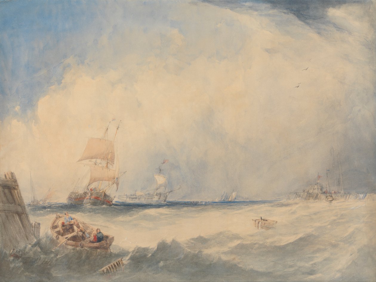Fraktscene i havnen i Dunkerque av Alfred Gomersal Vickers
