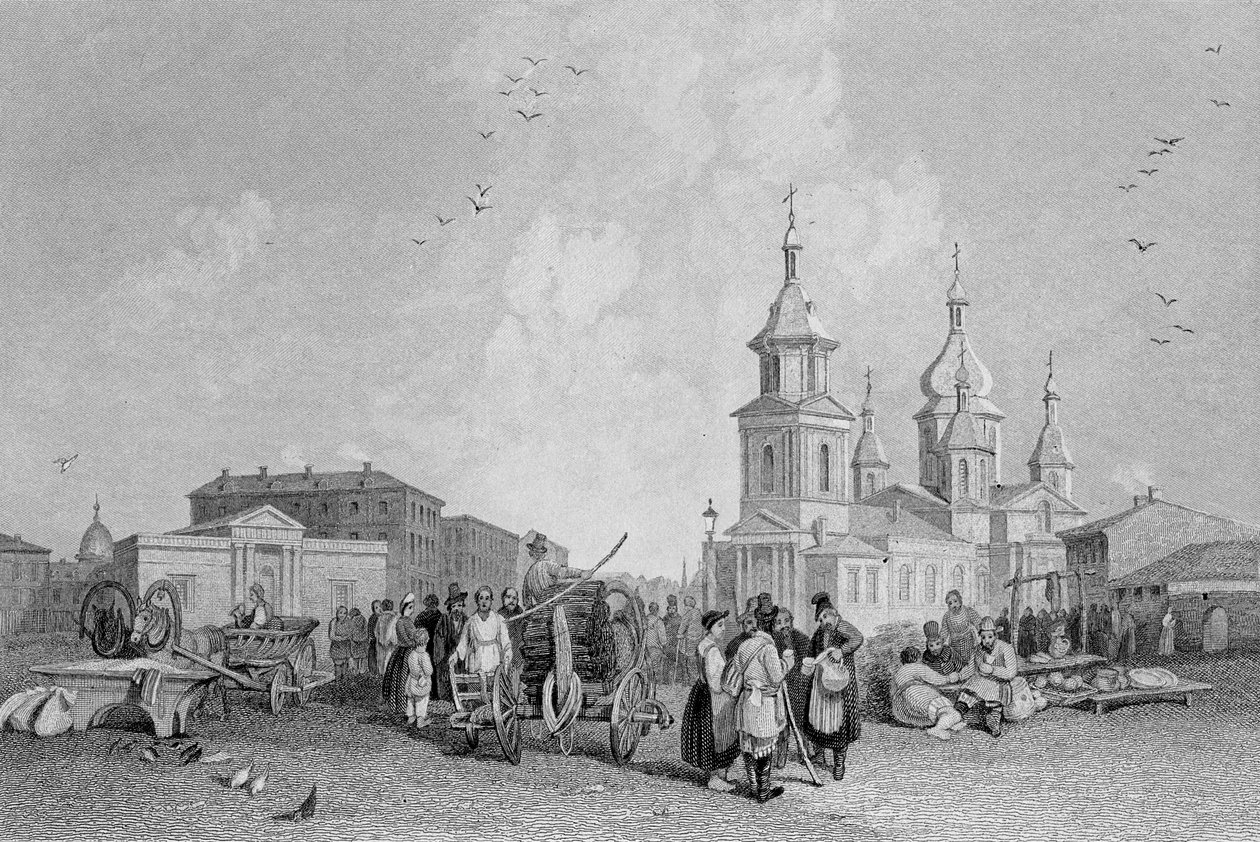 Haymarket, St. Petersburg, gravert av W. Chevalier av Alfred Gomersal Vickers