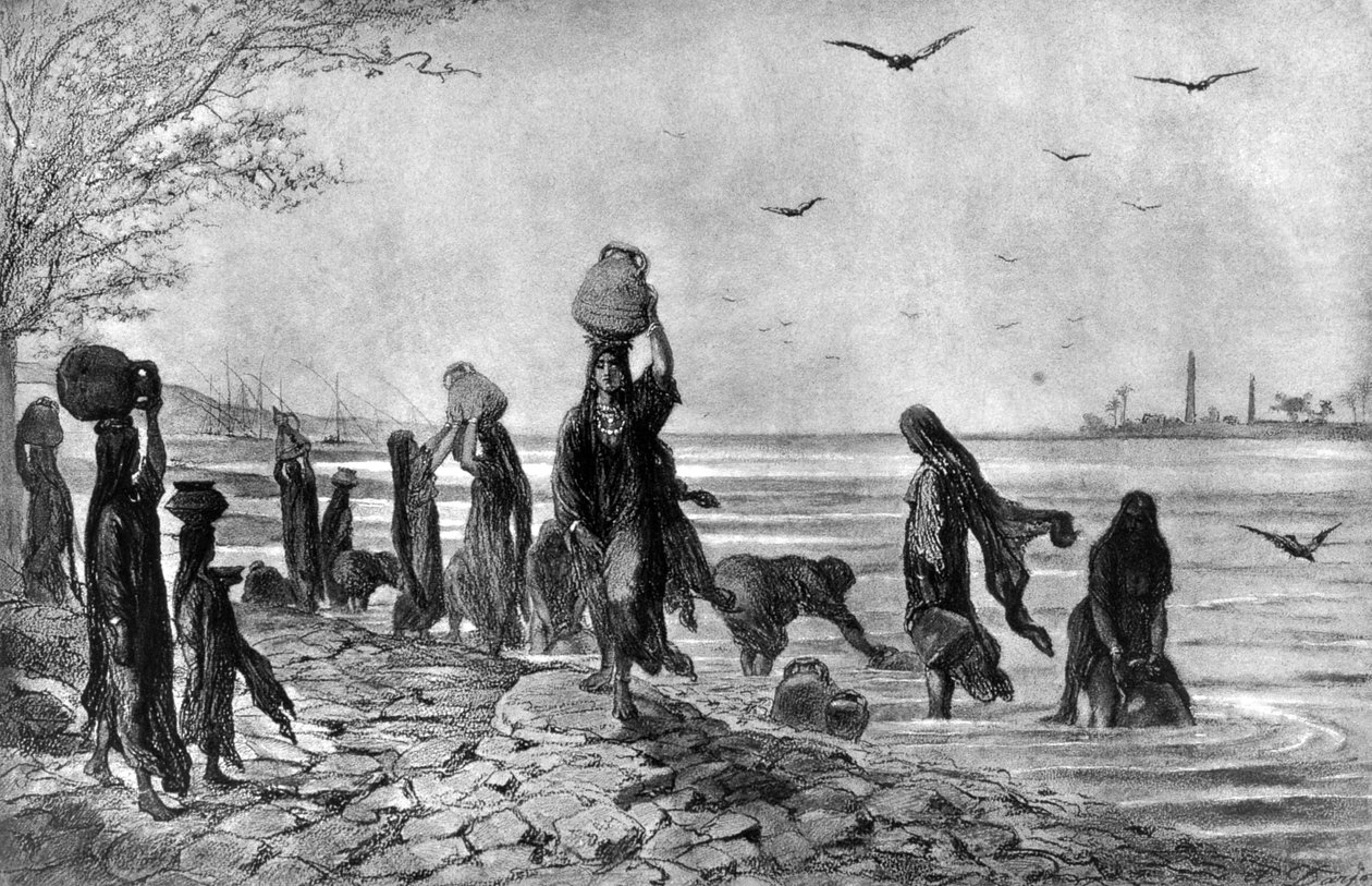 Kvinner ved kanten av Nilen, 1872 av Alfred Henri Darjou