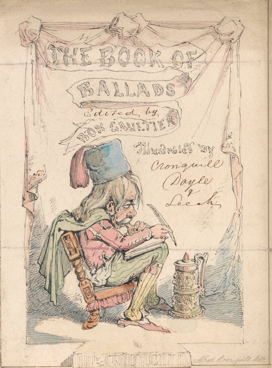 Original frontispice for 'Book of Ballads' (Bon Gaultier) av Alfred Henry Forrester