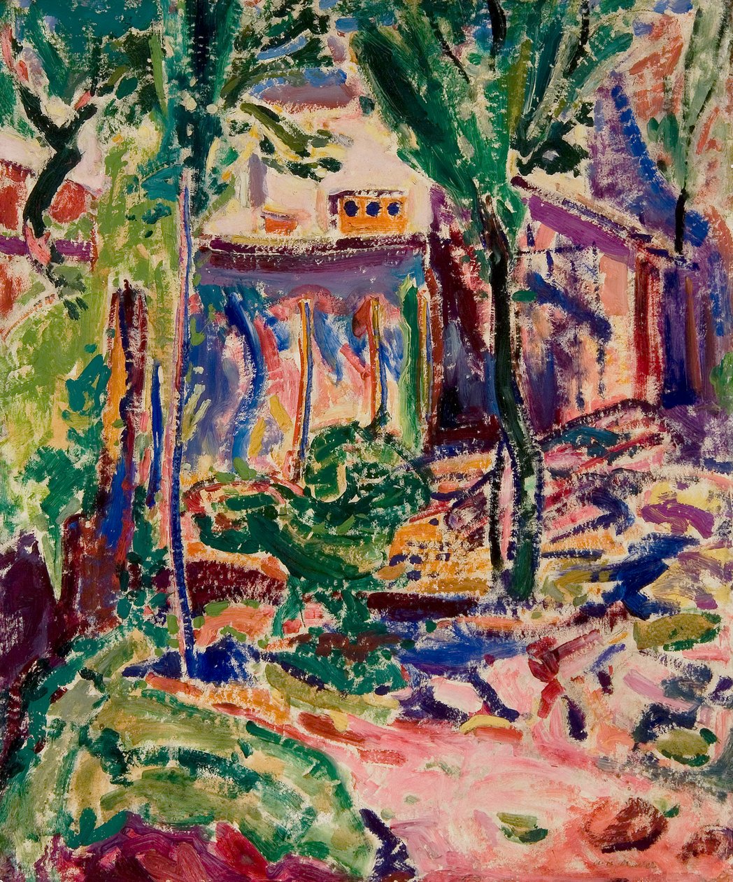 Landskap med hus av Alfred Henry Maurer