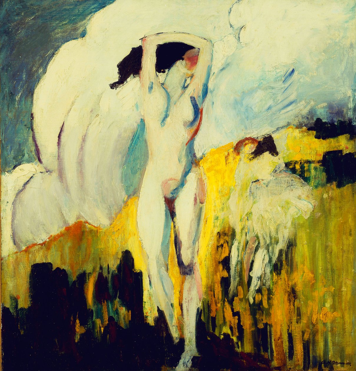 naken i feltene, av Alfred Henry Maurer