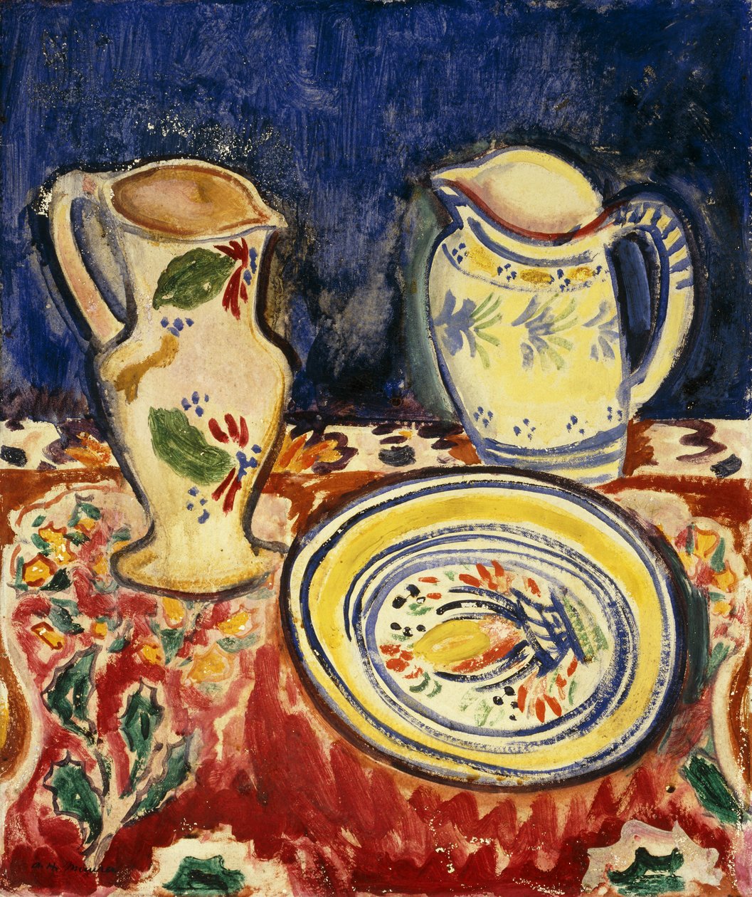 Stilleben med bretonsk keramikk, av Alfred Henry Maurer