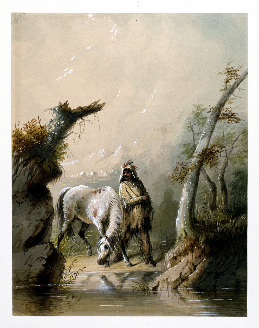 Auguste og hesten hans av Alfred Jacob Miller