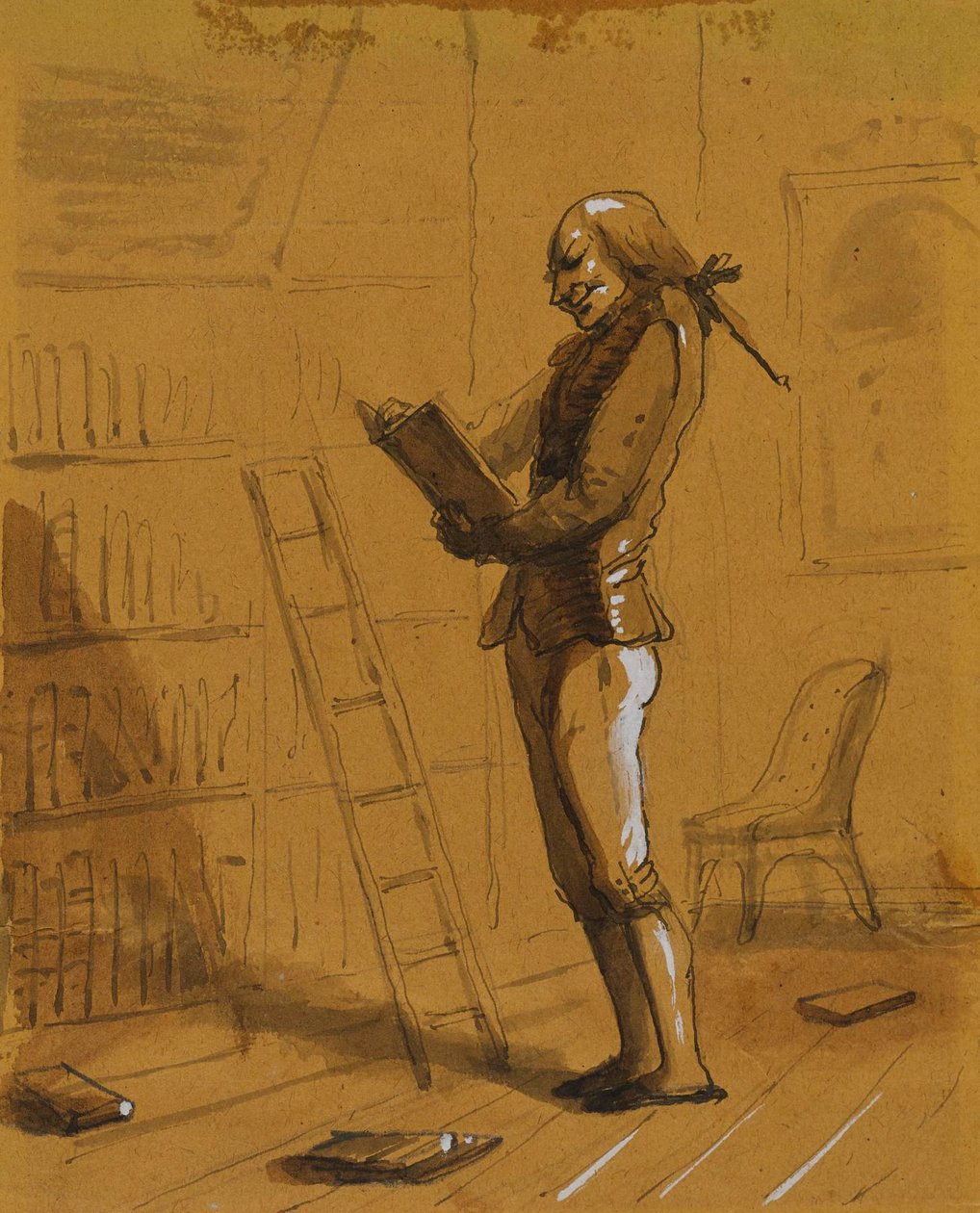 Bibliofil med en «Elzivir» i hånden! av Alfred Jacob Miller