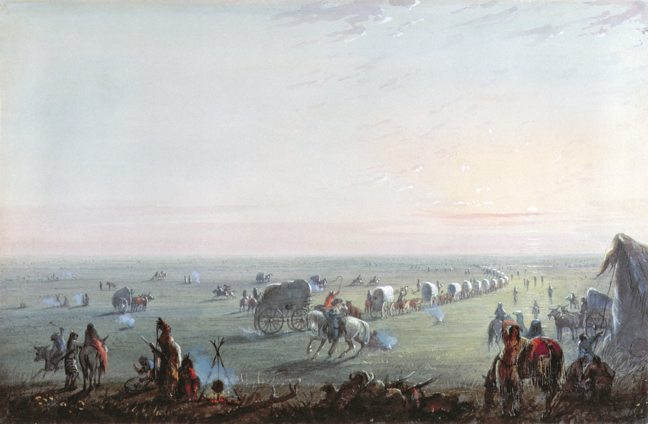 Bryte opp leiren ved soloppgang, 1837 av Alfred Jacob Miller