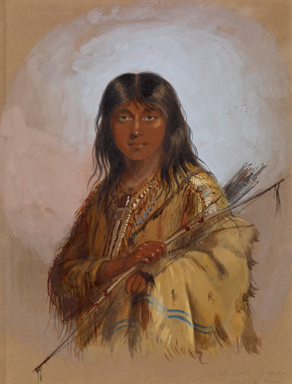 Chinook-indianer: Columbiaelven av Alfred Jacob Miller