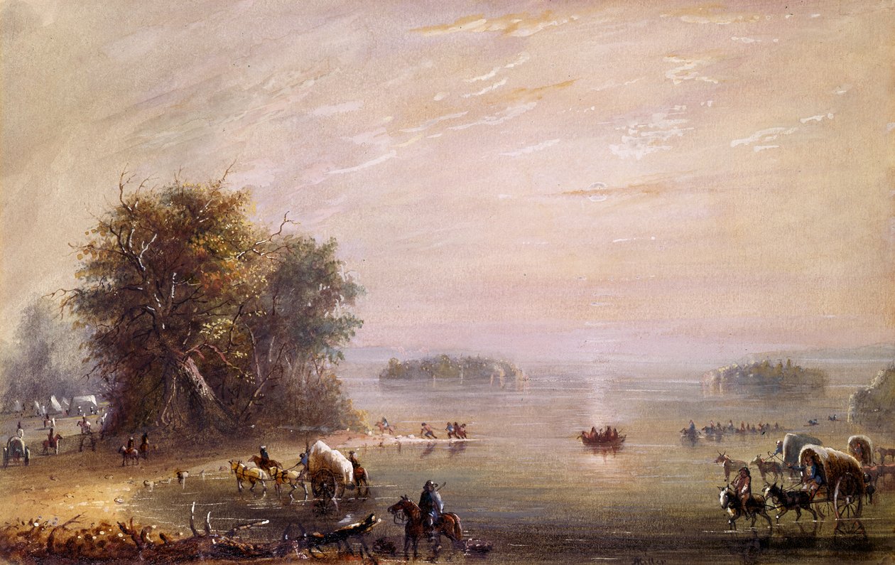 Kryssing av Kansas av Alfred Jacob Miller