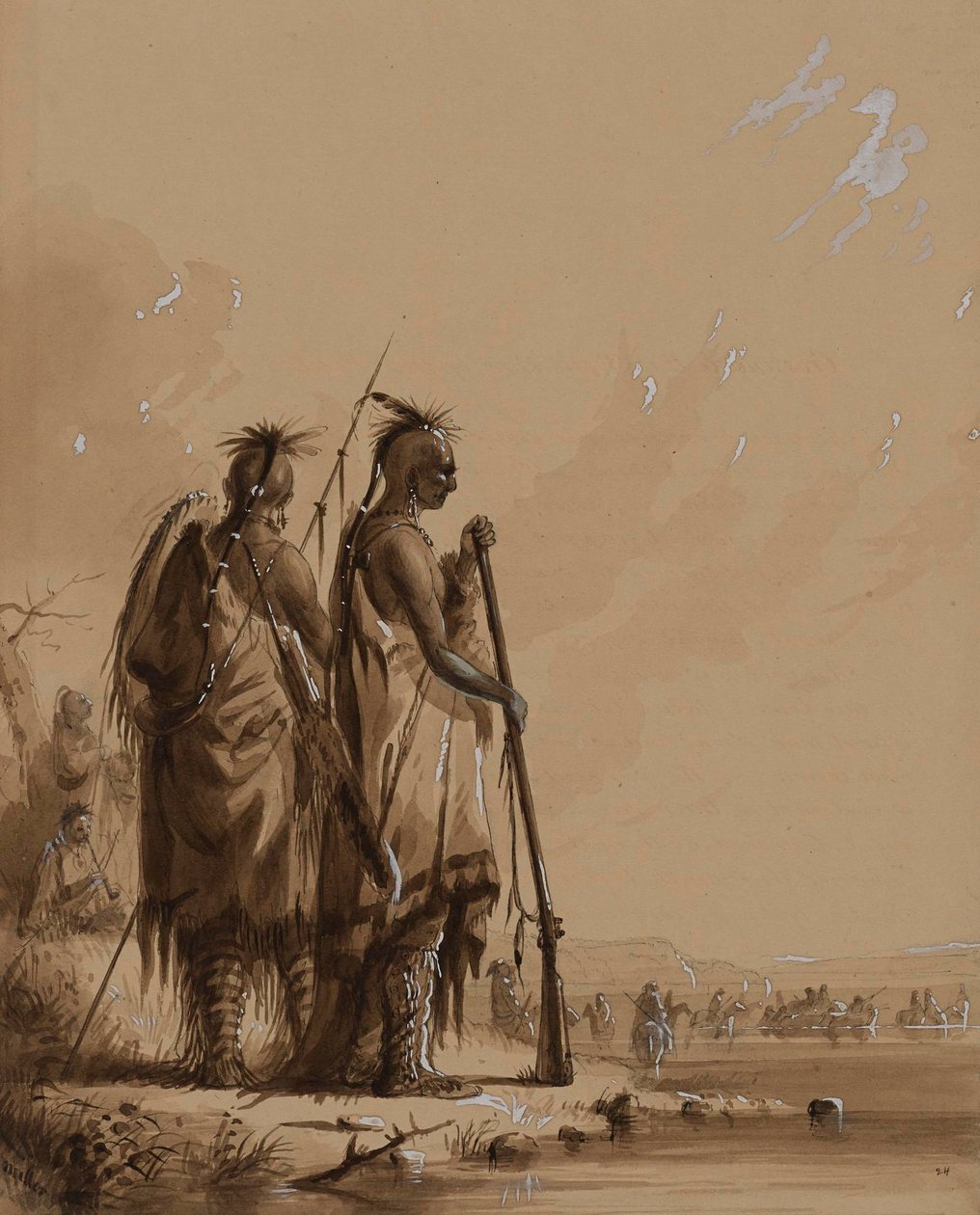 Kryssing til den nordlige grenen av Platte-elven av Alfred Jacob Miller