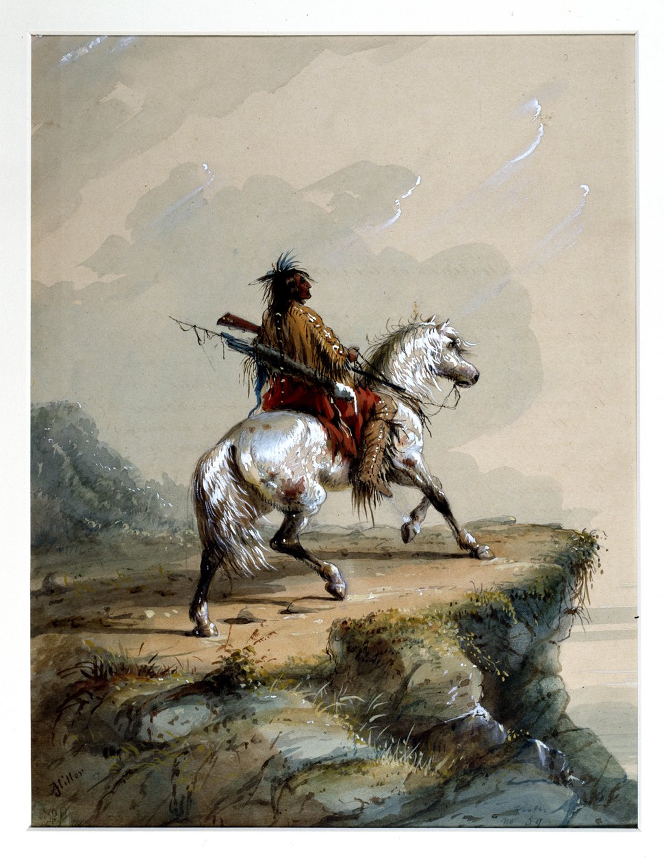 Crow-indianer på utkikk av Alfred Jacob Miller