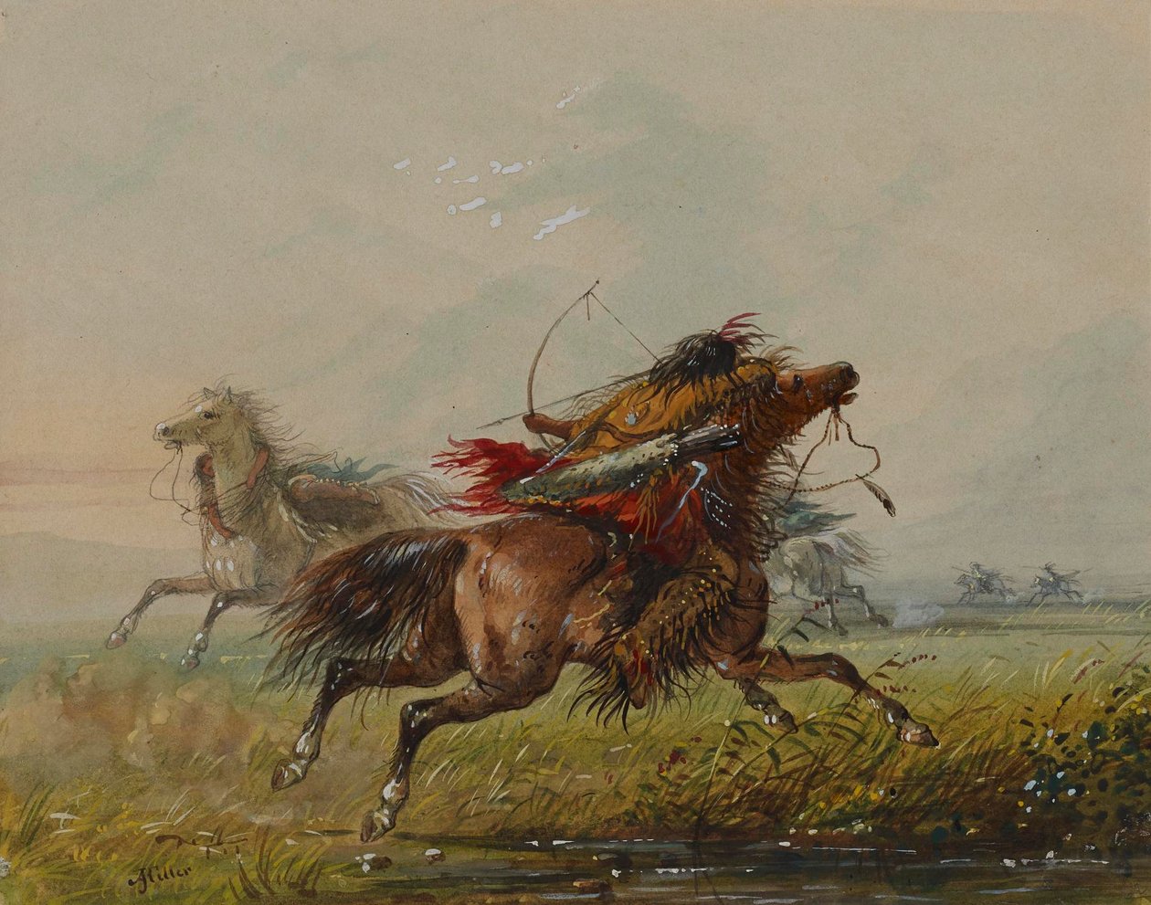 Å unngå en pil (kråke) av Alfred Jacob Miller