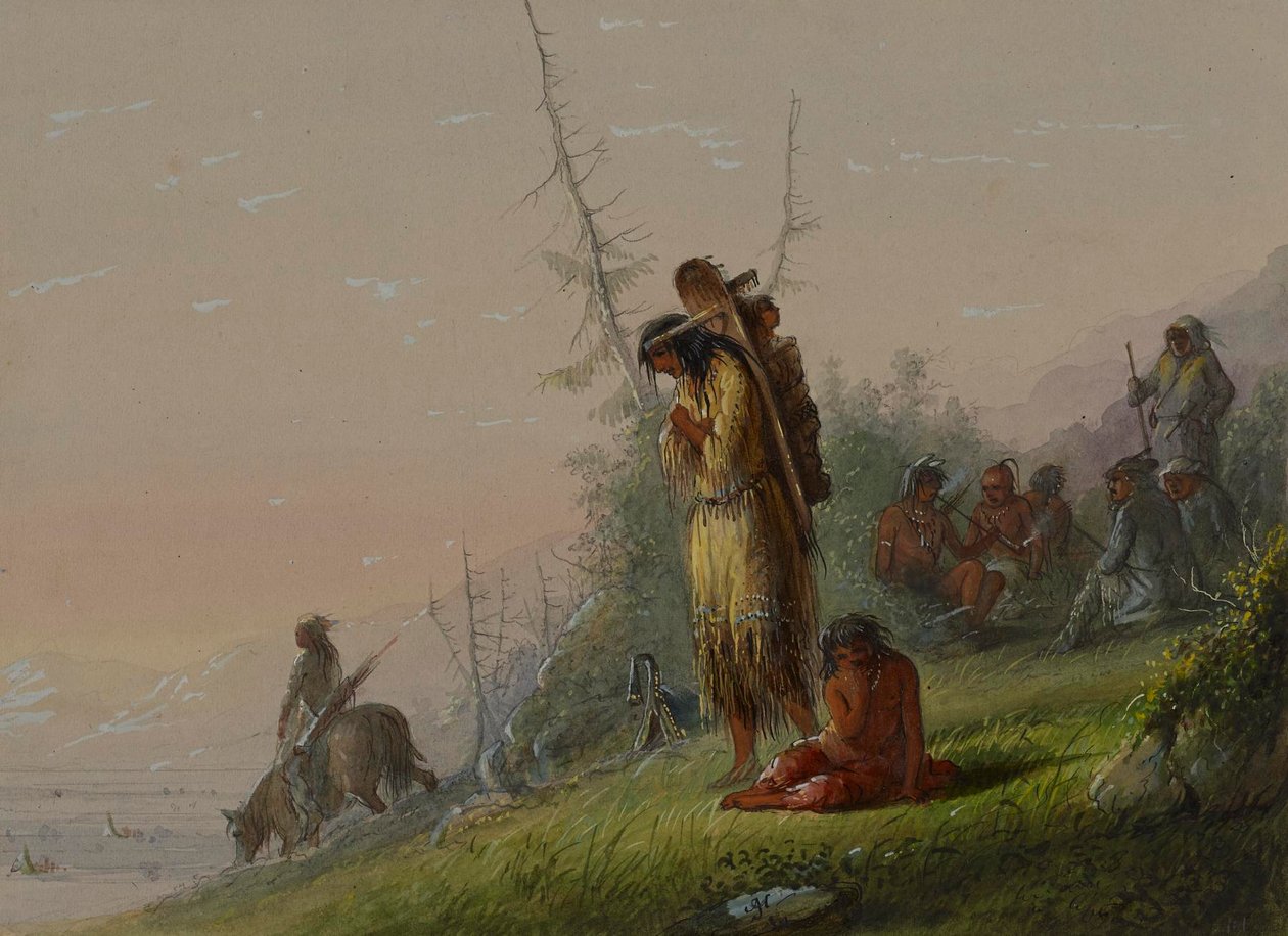 Indianernes leir av Alfred Jacob Miller