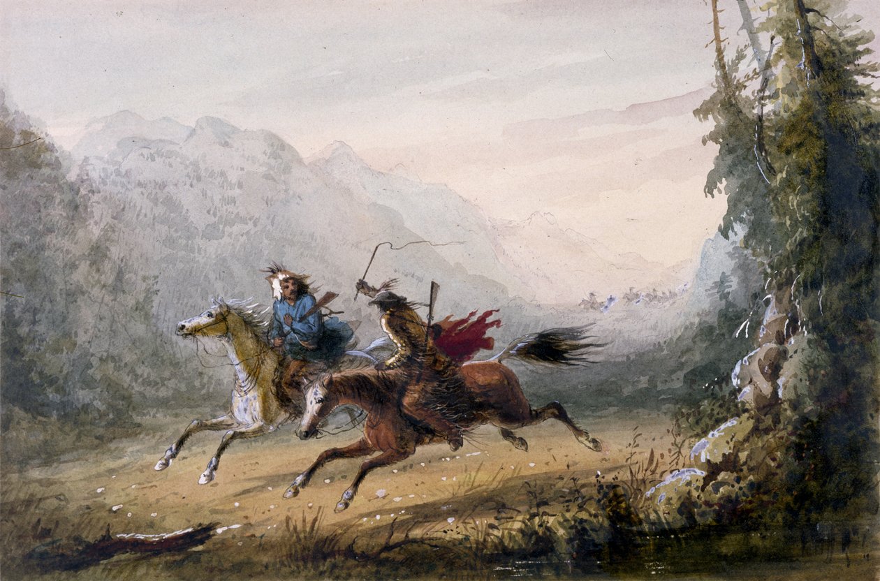 Flukt fra Blackfeet av Alfred Jacob Miller