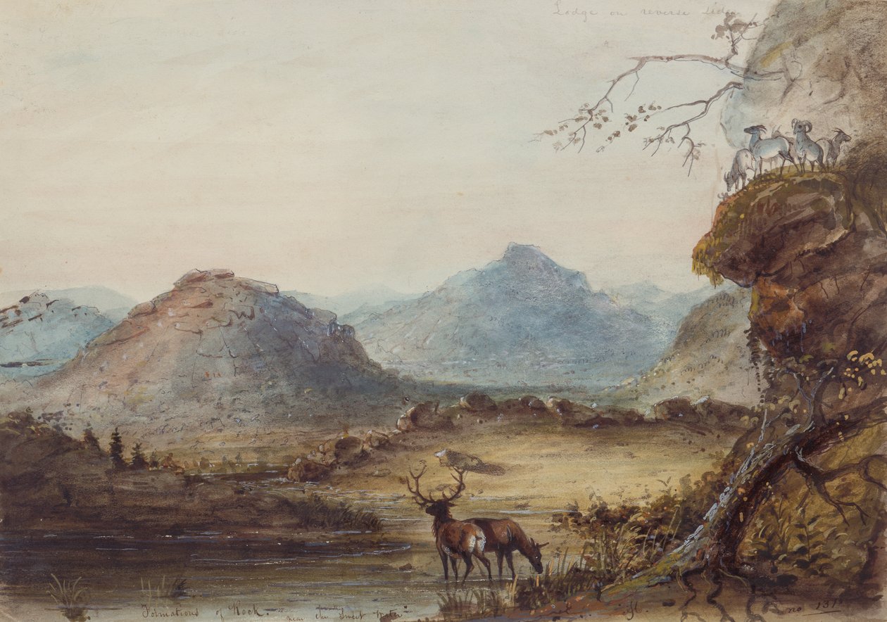 Steinformasjoner nær Sweet Water, ca. 1837 (akvarell på papir) av Alfred Jacob Miller