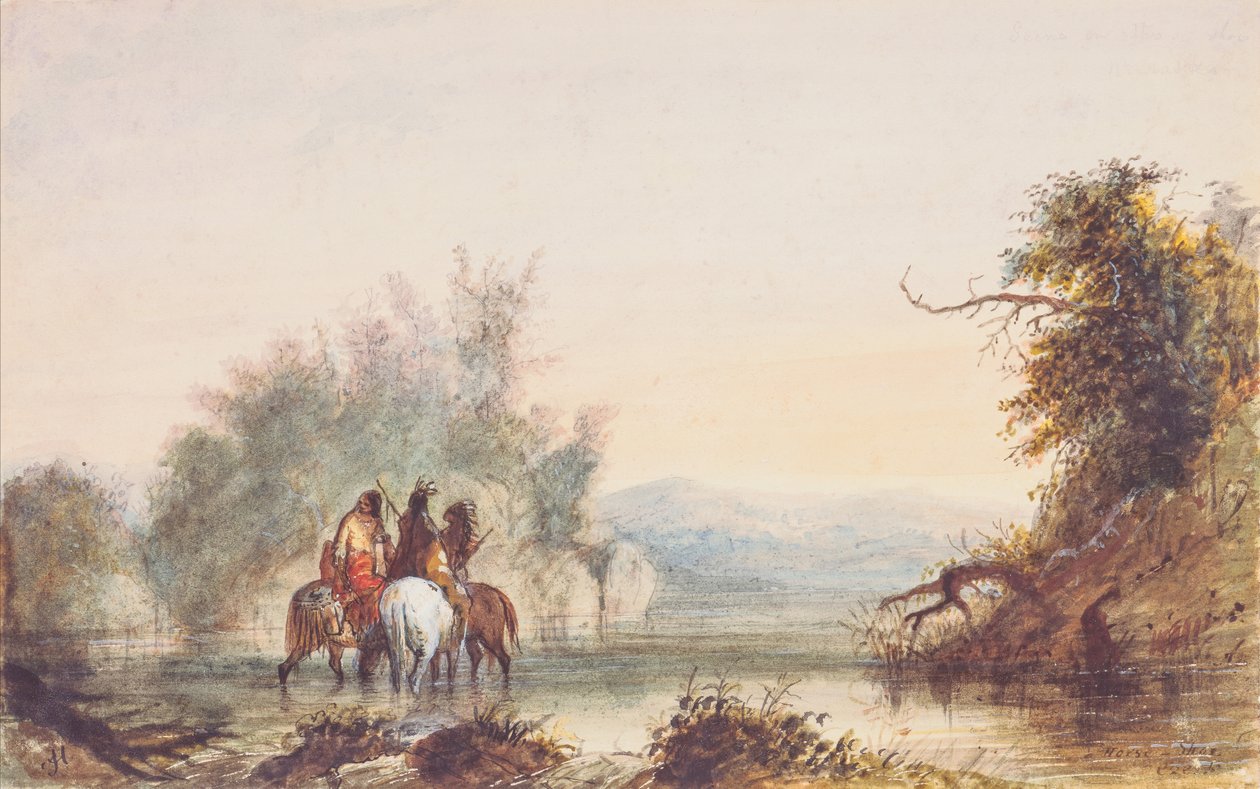Horse-Shoe Creek, ca. 1837 (blyant, akvarell og gouache på papir) av Alfred Jacob Miller