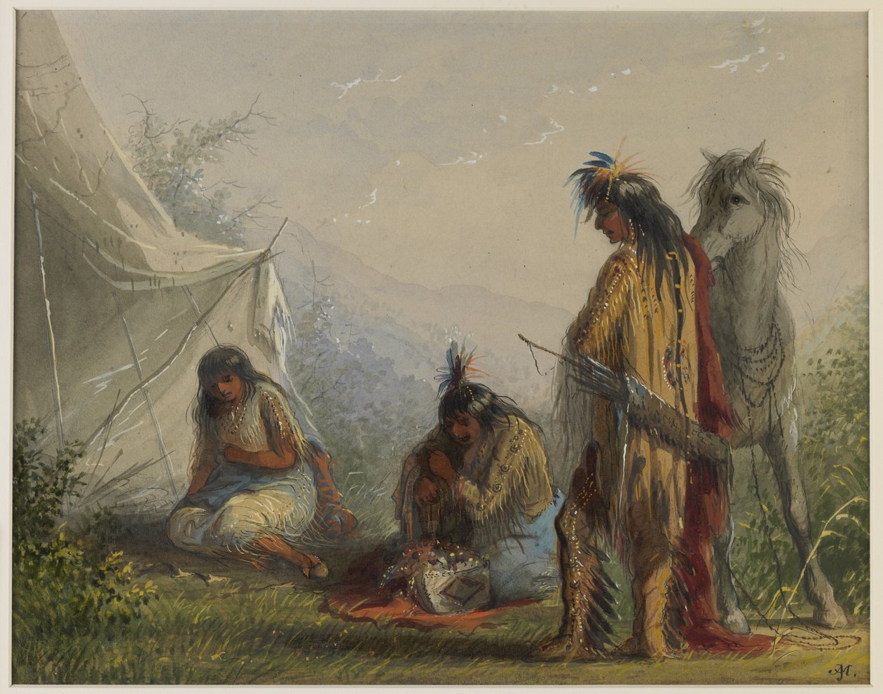 Indiansk kurtise av Alfred Jacob Miller