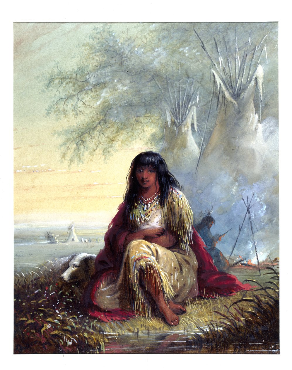 Indiansk jente (Sioux) av Alfred Jacob Miller