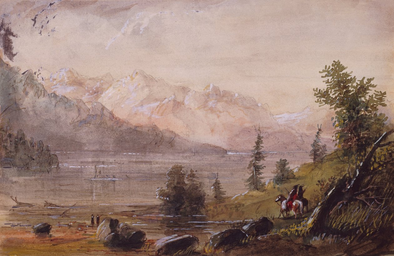 Indian Hunters Searching for Game, ca. 1837 (blyant, akvarell og gouache på papir) av Alfred Jacob Miller