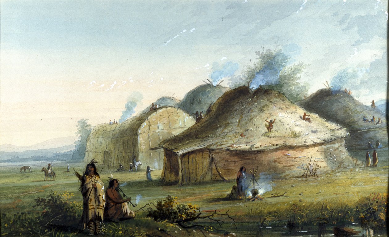 Indianske hytter av Alfred Jacob Miller
