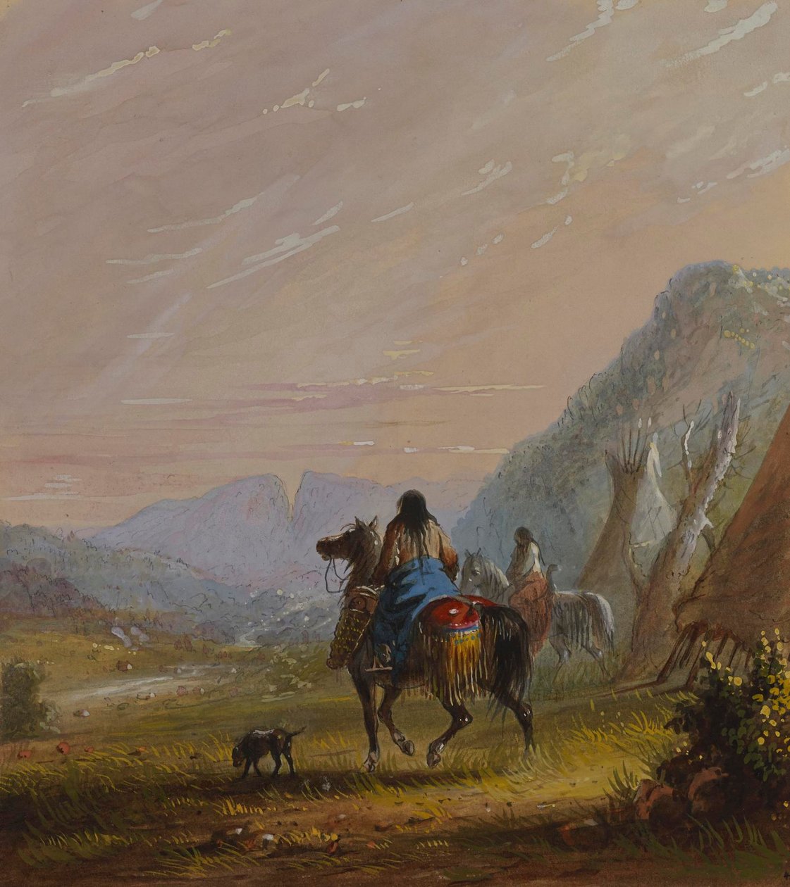 Indiske kvinner til hest i nærheten av Cut Rocks av Alfred Jacob Miller