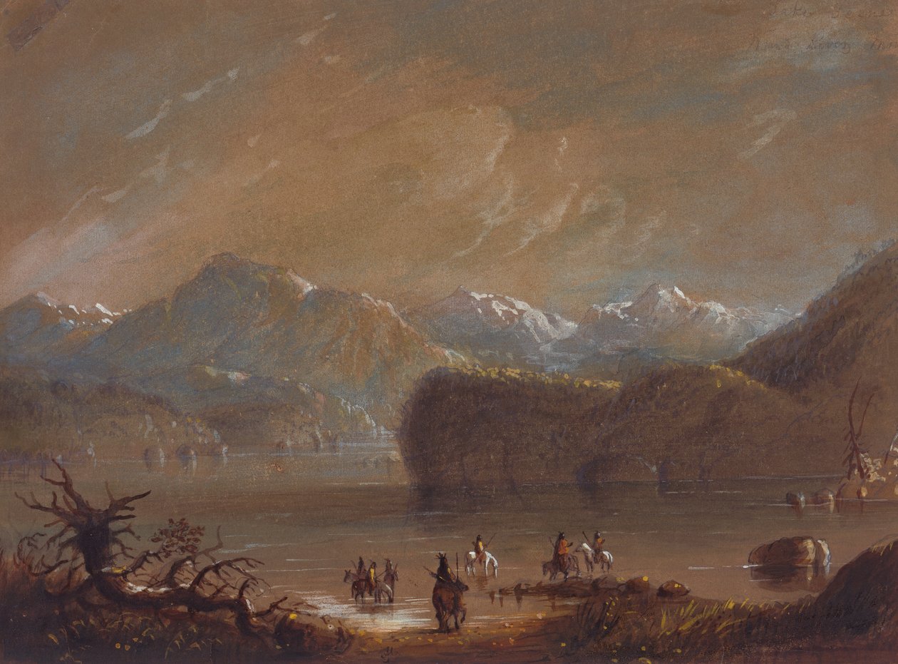 Lake, Wind River Mountains, ca. 1837 (akvarell på papir) av Alfred Jacob Miller