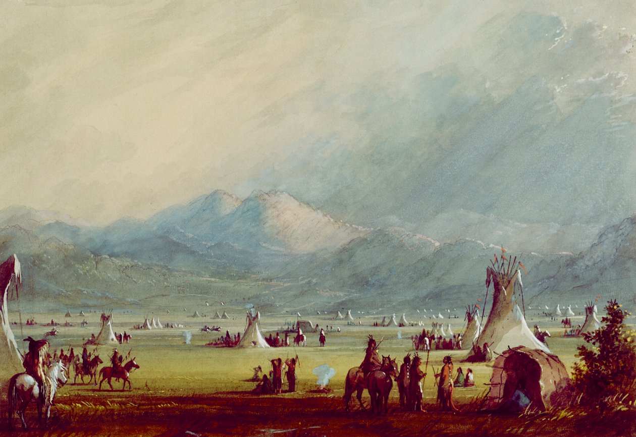 Stor leir nær Cut Rocks av Alfred Jacob Miller