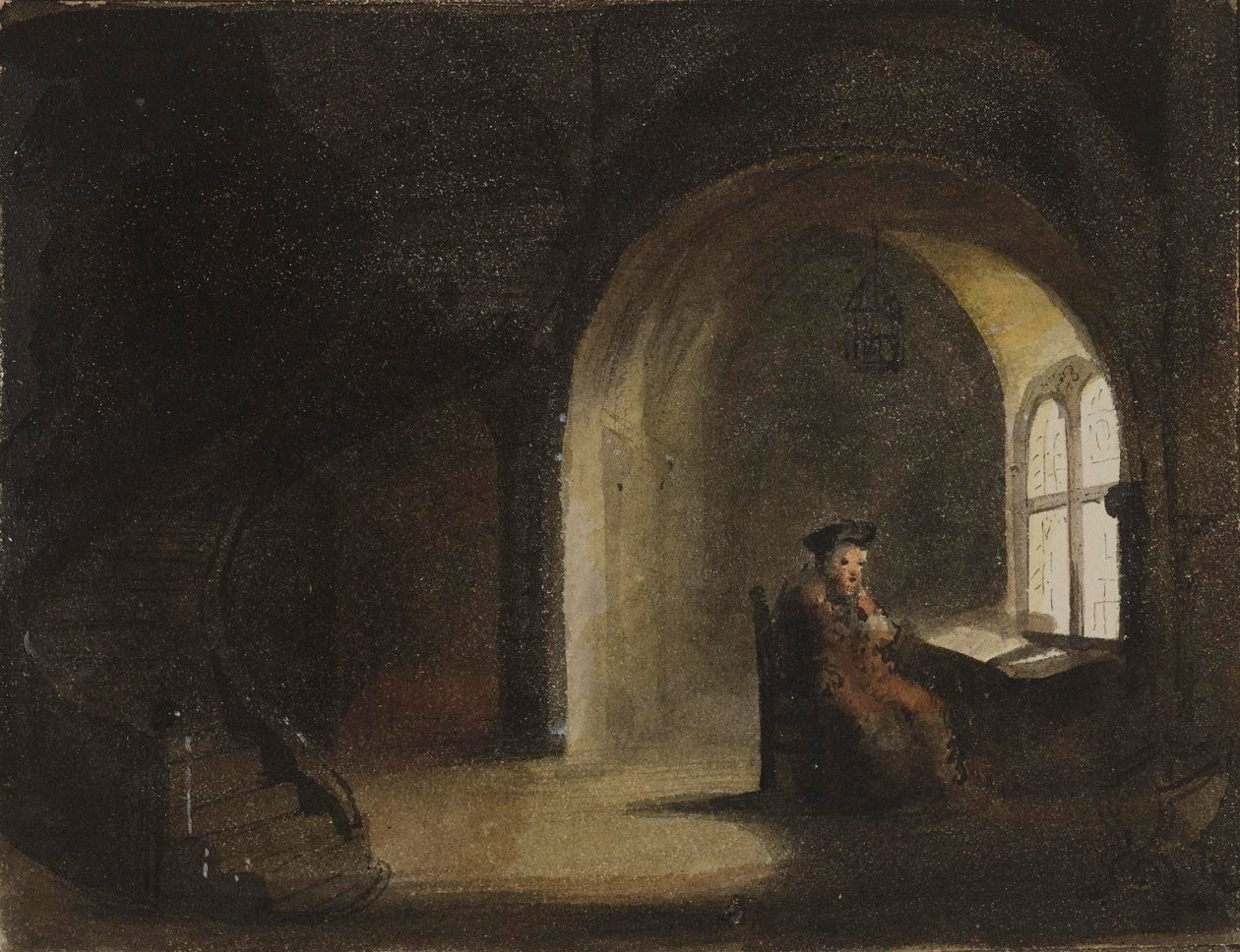 Mann sittende ved et vindu av Alfred Jacob Miller