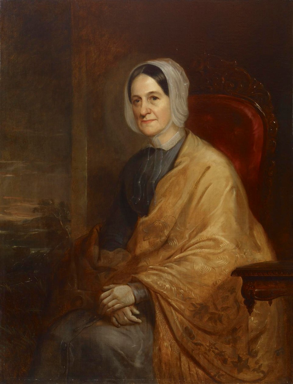 Fru Jesse Hare (Catherine H. Welch) av Alfred Jacob Miller