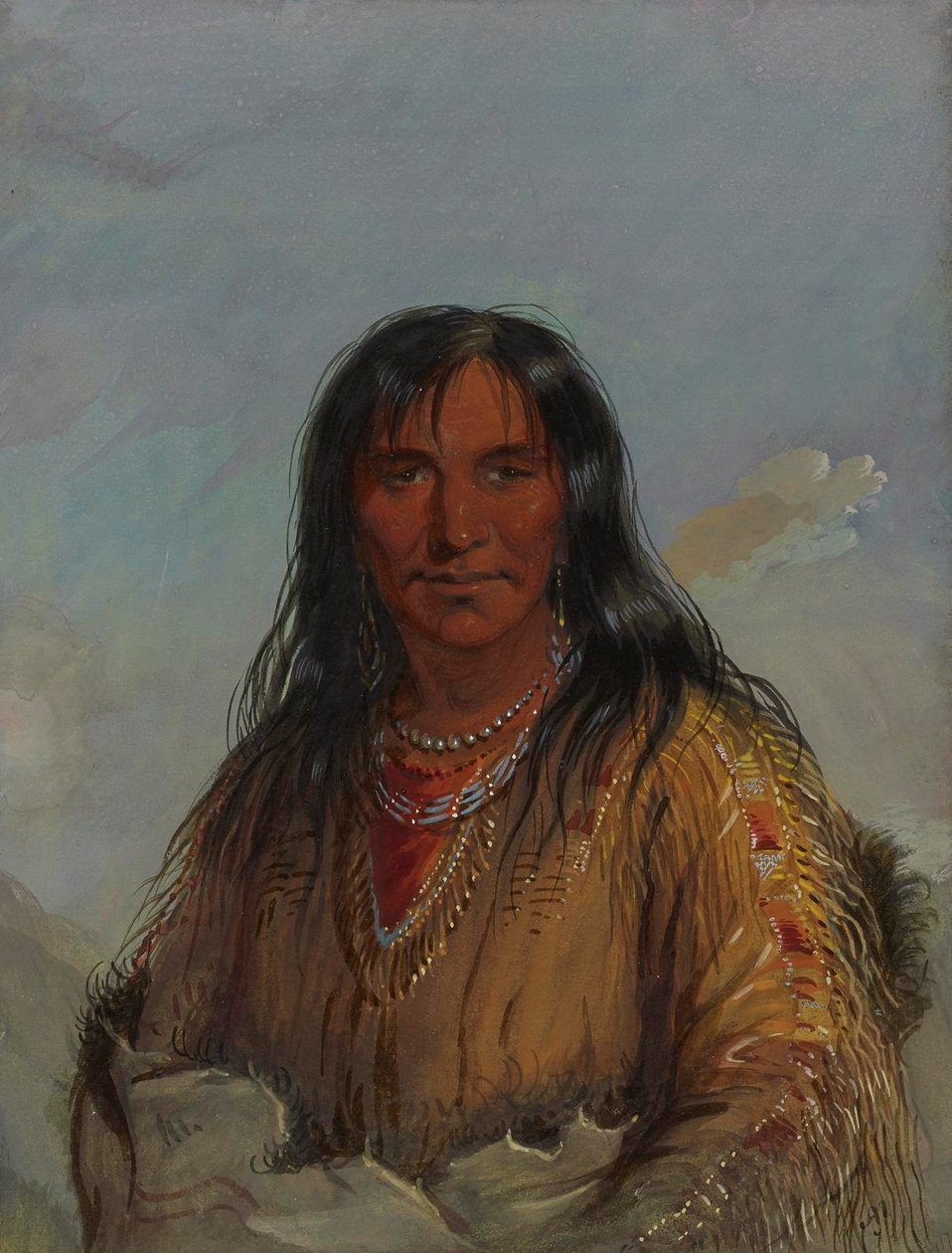 Pa-da-he: Wa-con-da - Elghorn - en crowindianer av Alfred Jacob Miller