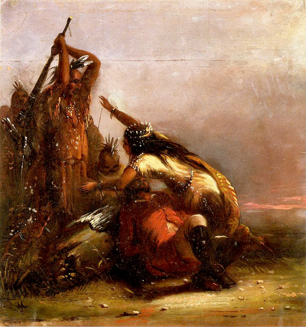 Pocahontas (olje på papir) av Alfred Jacob Miller