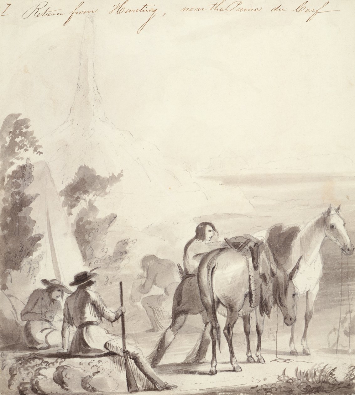 Return from Hunting, ca. 1837 (olje på papp) av Alfred Jacob Miller