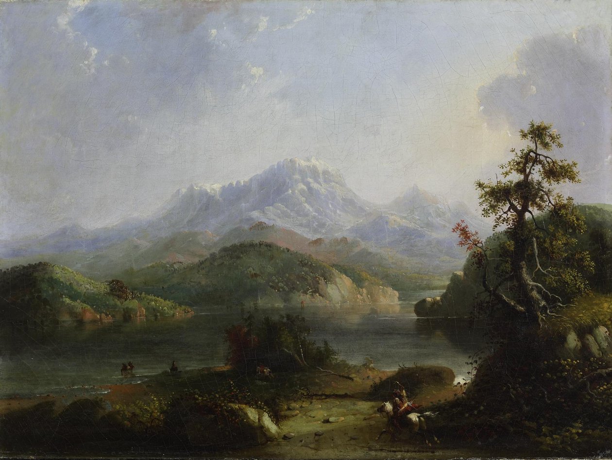 Landskap i Rocky Mountains, Wind River-fjellene av Alfred Jacob Miller