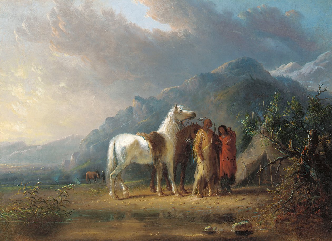 Sioux Camp (olje på lerret) av Alfred Jacob Miller