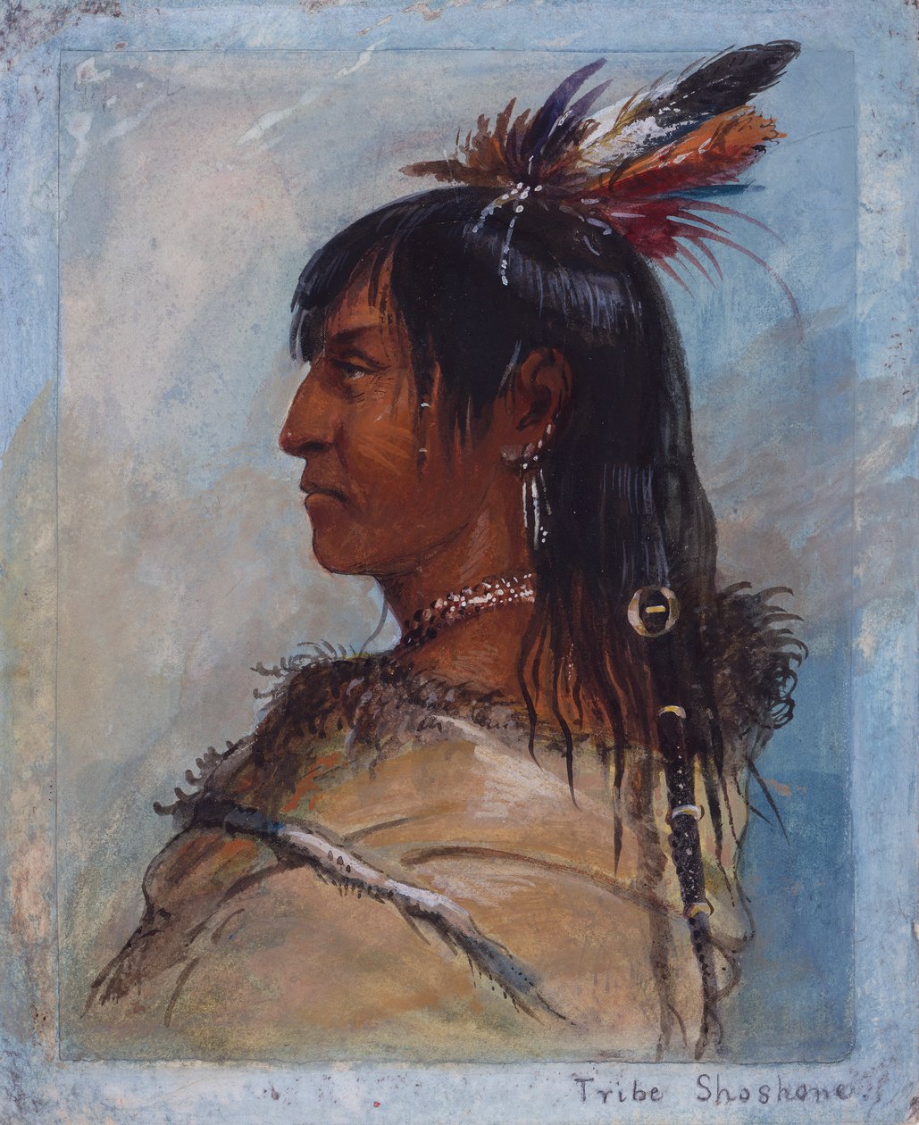 Tribe Shoshone, ca. 1837 (penn og blekk, akvarell og gouache på papir) av Alfred Jacob Miller