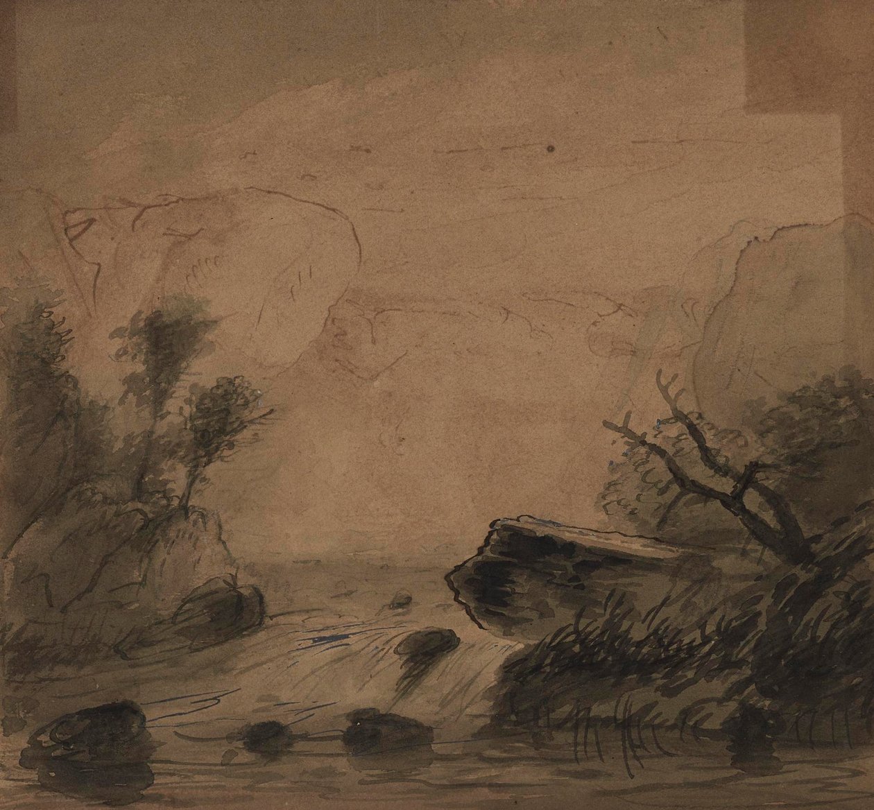 Utsikt over fjellfosser av Alfred Jacob Miller