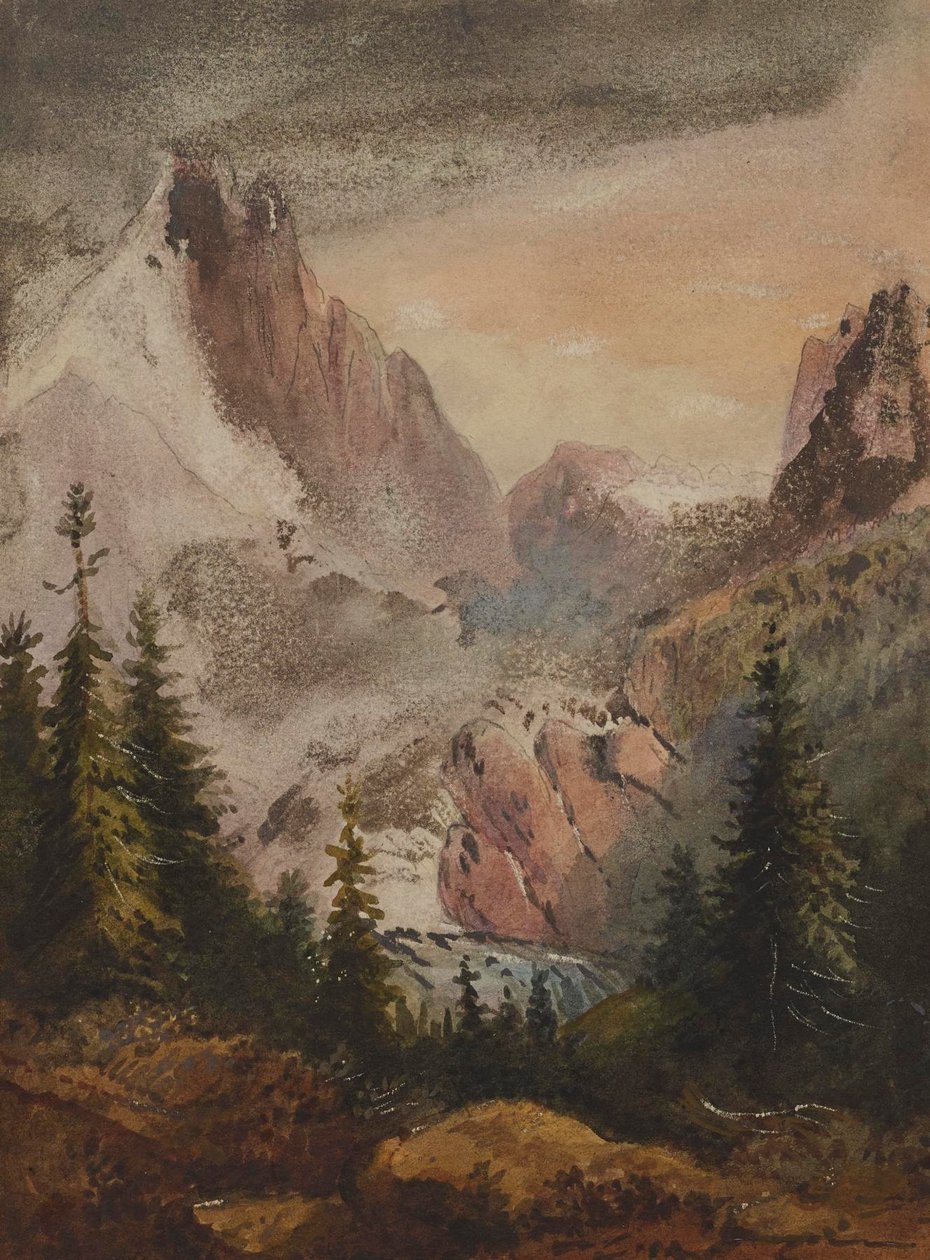 Utsikt over fjell av Alfred Jacob Miller