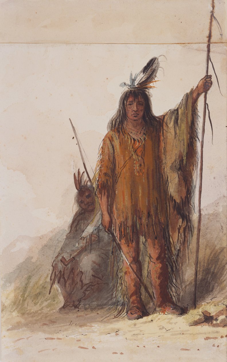 War Dress, ca. 1837 (blyant, penn og blekk, akvarell og gouache på papir) av Alfred Jacob Miller