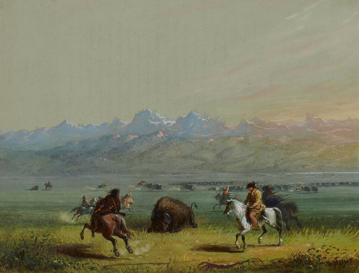 Såret bøffel av Alfred Jacob Miller