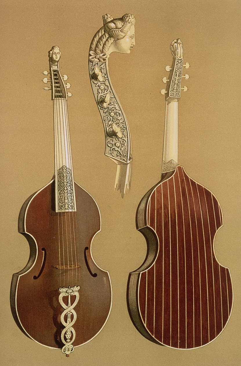 Viola da Gamba, eller bassfitol, av Joachim Tielke (1641-1719) Hamburg, 1701, fra 