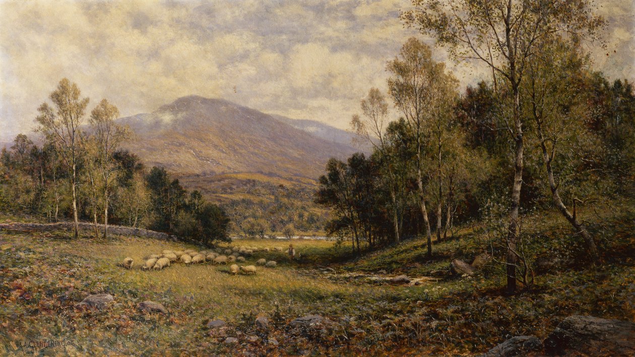 Nær Betws-Y Coed (olje på lerret) av Alfred Jr. Glendening