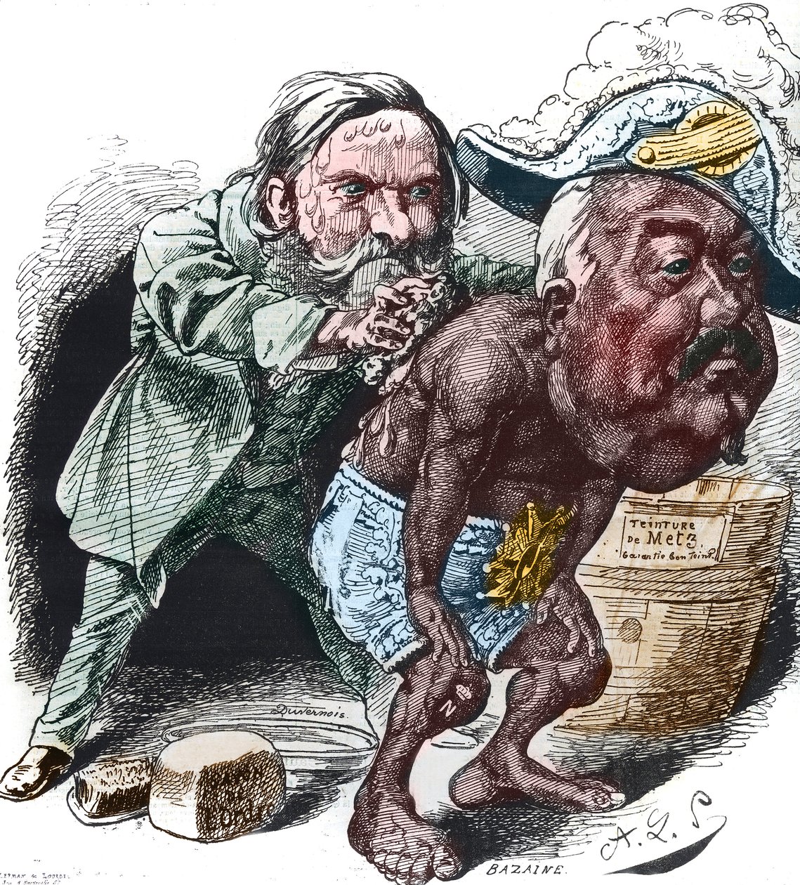 Clement Duvernois (1836-1879), en fransk politiker, prøvde å rydde opp i Francois Achille Bazaine (Francois-Achille) av Alfred Le Petit