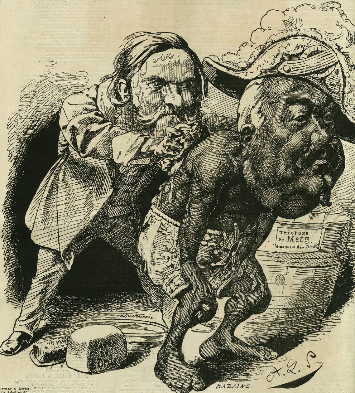 Clement Duvernois (1836-1879), en fransk politiker, prøvde å rydde opp i Francois Achille Bazaine (Francois-Achille) av Alfred Le Petit