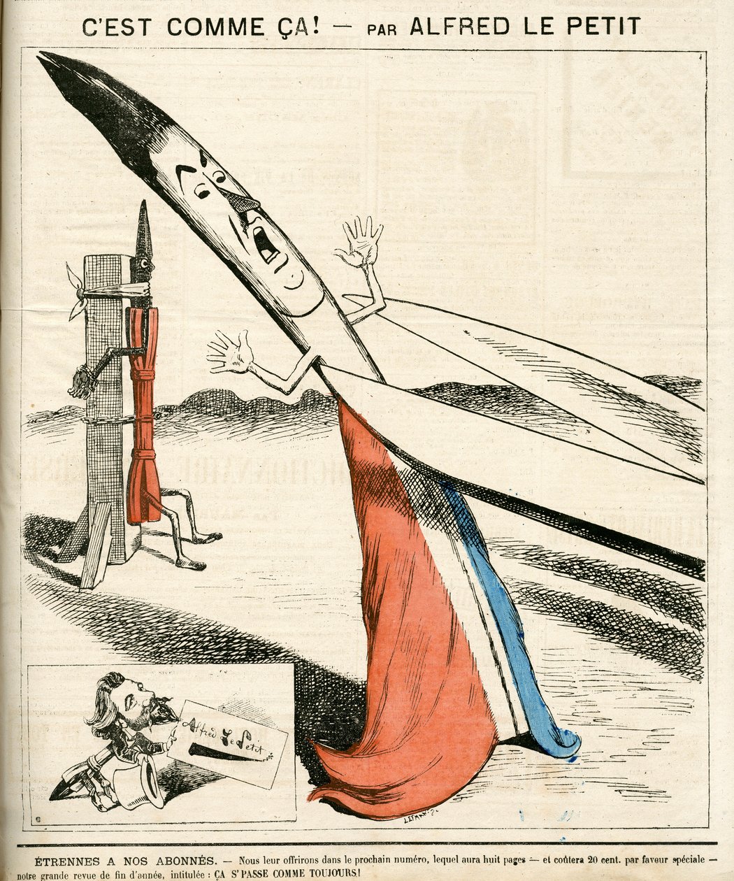 Omslag til “” Le Grelot””, nummer 142, Satirical in Colors av Alfred Le Petit