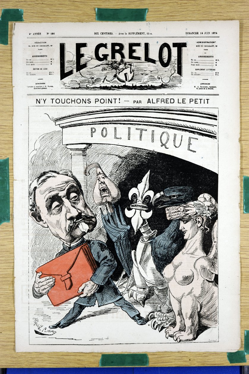 Omslag til "" Le Grelot"", nummer 166, Satirical in Colors av Alfred Le Petit