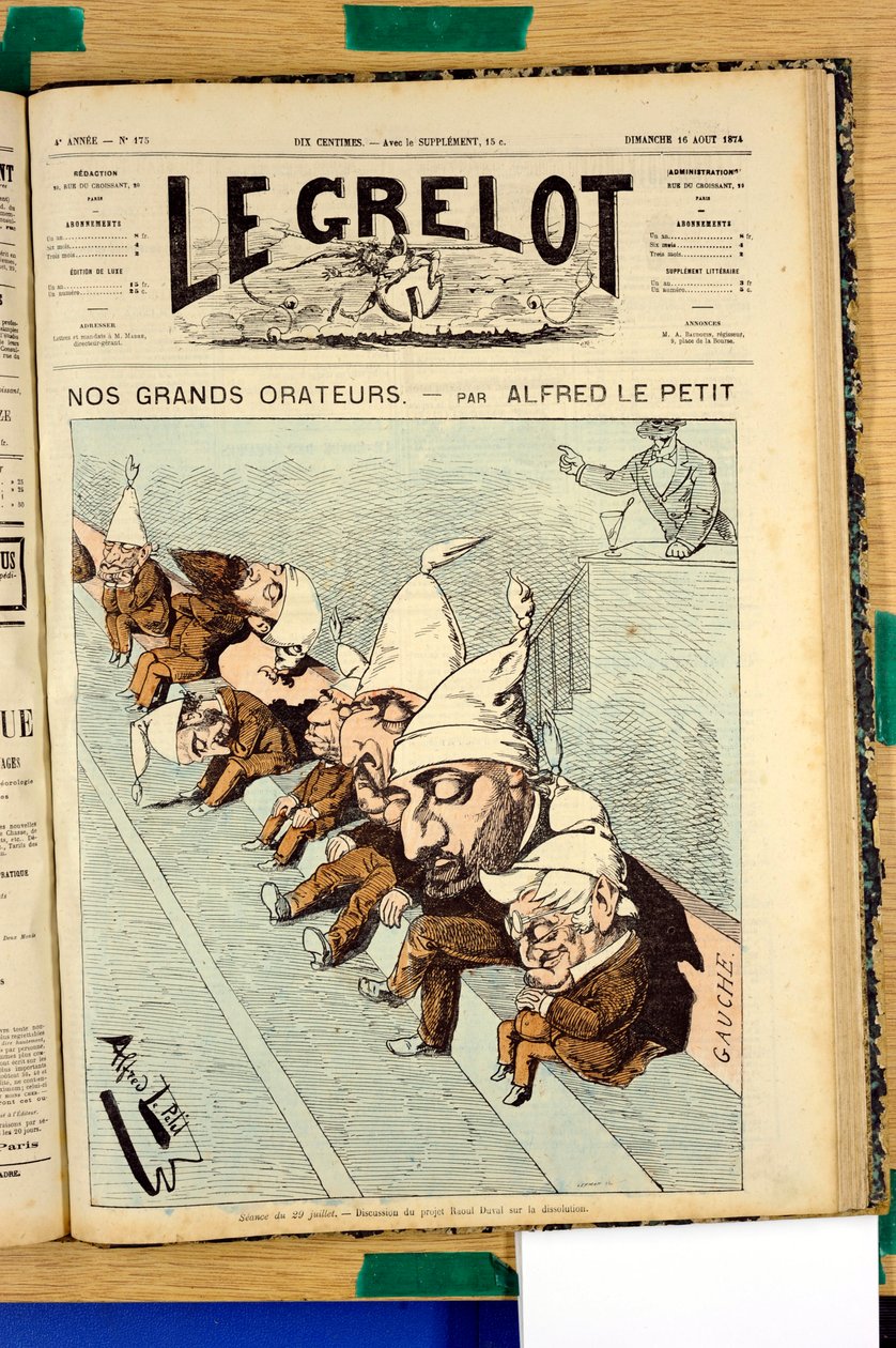 Omslag til "" Le Grelot"", nummer 175, Satirical in Colors av Alfred Le Petit