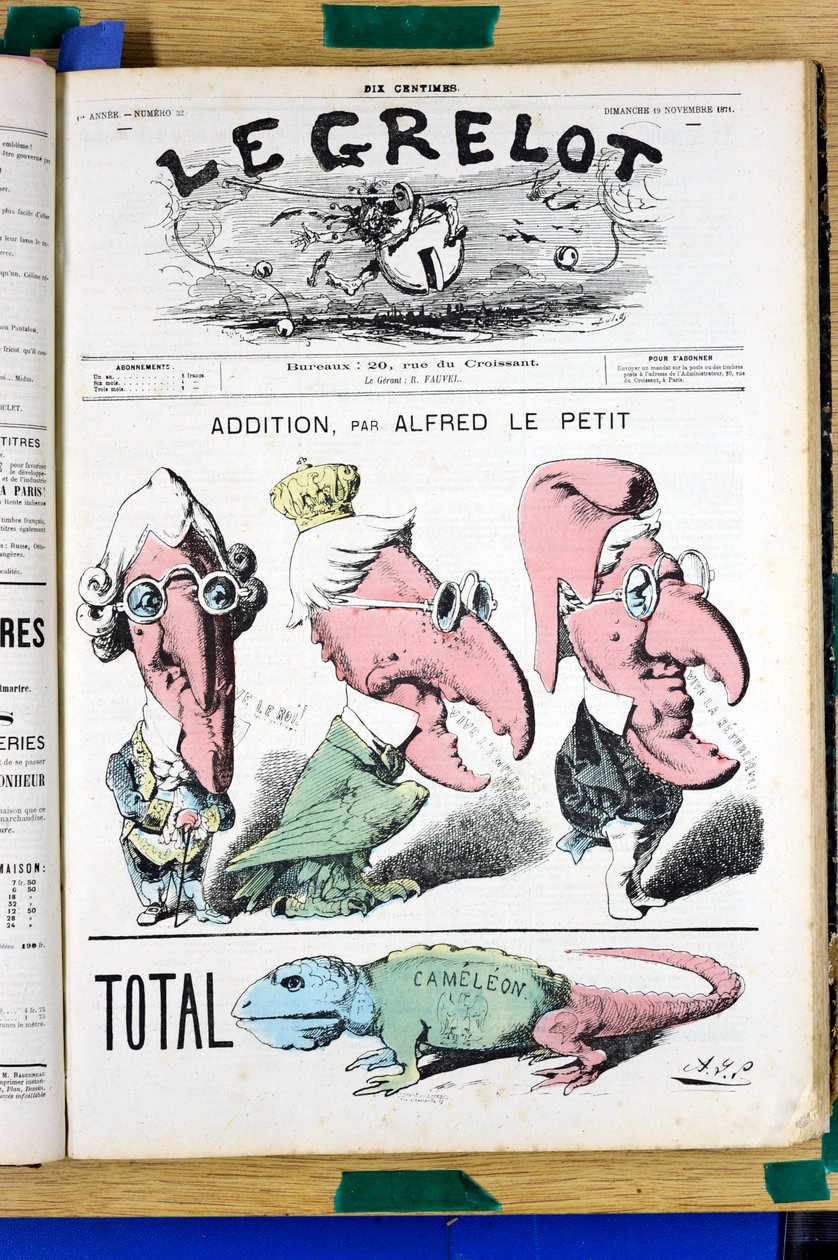 Omslag til "" Le Grelot"", nummer 32, Satirical in Colors av Alfred Le Petit