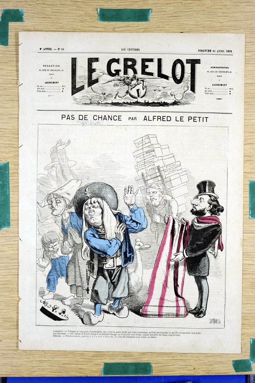 Omslag til “”Le Grelot””, nummer 54, Satirical in Colors av Alfred Le Petit