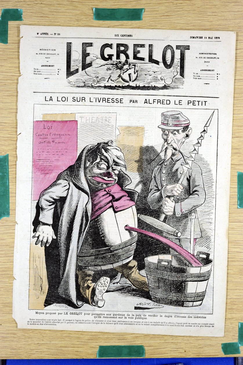 Omslag til "" Le Grelot"", nummer 58, Satirical in Colors av Alfred Le Petit