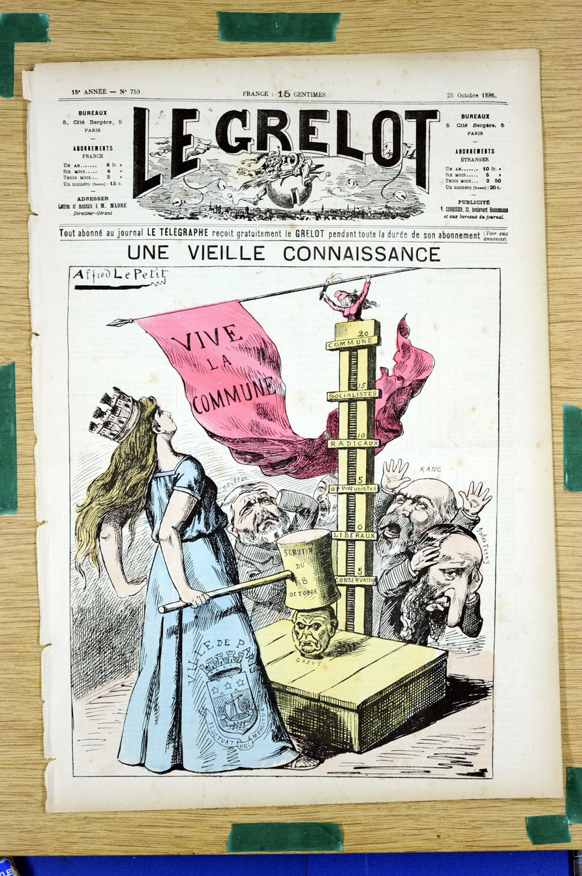 Omslag til "" Le Grelot"", nummer 759, Satirical in Colors av Alfred Le Petit